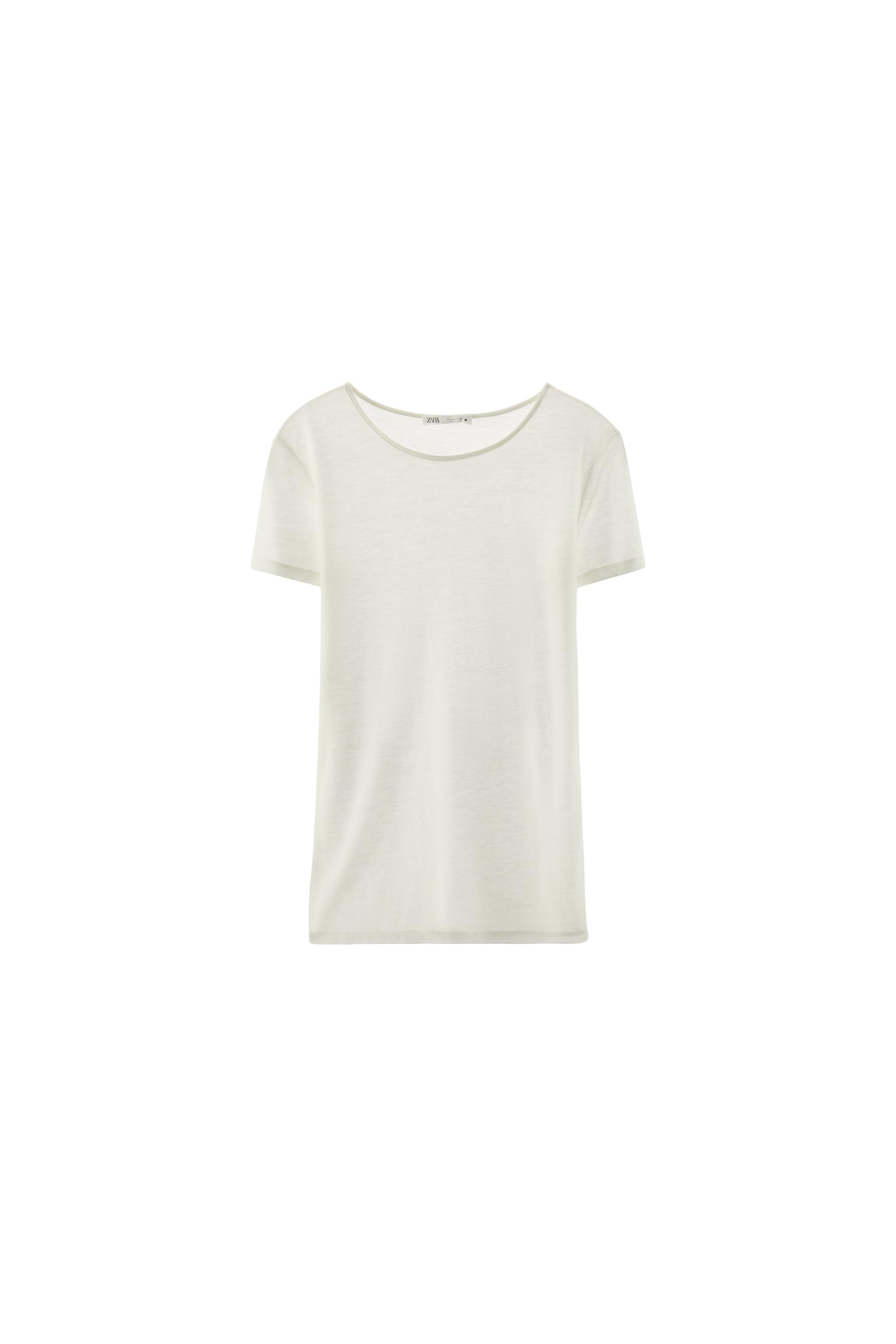 T-SHIRT UNI MÉLANGE LAINE